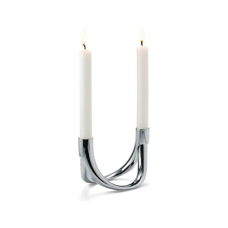 Geprüft Kerzenständer Hochglanz-Nickel, Magnetisches Modul-Design & Erweiterbar – Bow | Philippi
