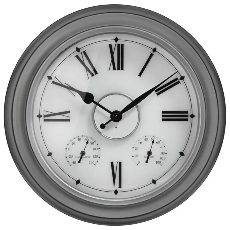 Wanduhr wetterfestes Outdoor-Design leises Quarzwerk robuste Konstruktion – MALAGA | Sompex Markenprodukt