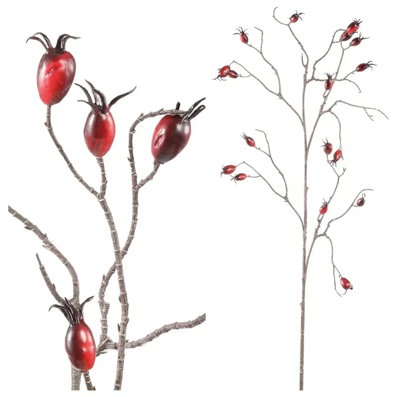 Markenware Künstliche Blume als realistischer Hagebuttenzweig mit detailreicher Struktur und pflegefreiem Design – Hagebutte | PTMD