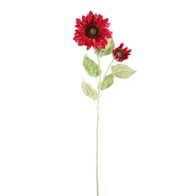 Direktkauf Gartenblume – Sonnenblumen Design, Rote Farbgebung, Stoff Blüten | PTMD