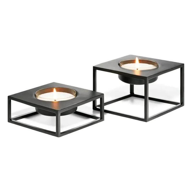 Teelichthalter Pulverbeschichteter Stahl, Minimalistisches Design, Elegante Schwebende Form – Solero | Philippi Versand Am Gleichen Tag