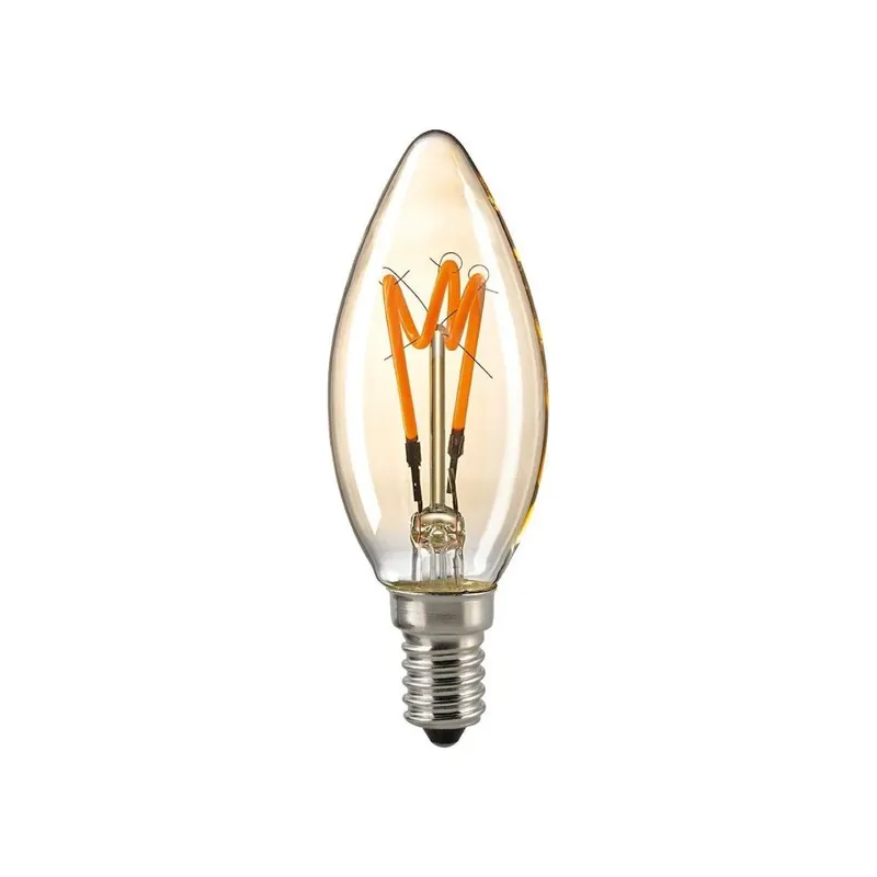 Super-Preis 2,5W Curved Kerze gold E14 136lm 1800K dim