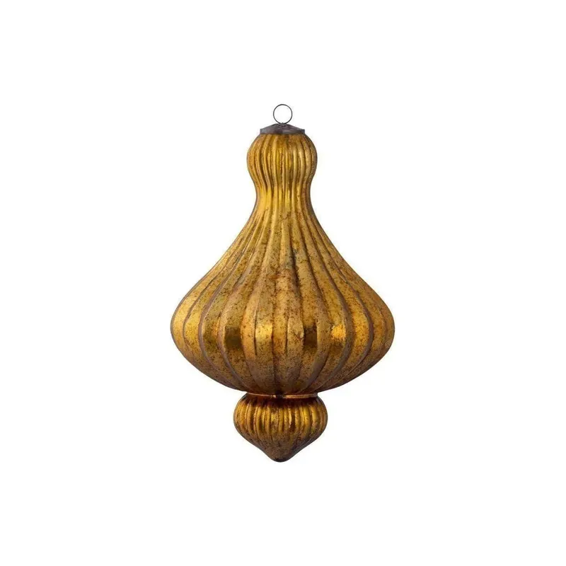 Knallerangebot Christkugeln in Gold rund mit abgesetzter Spitze & Metallic-Finish – Rickon | PTMD