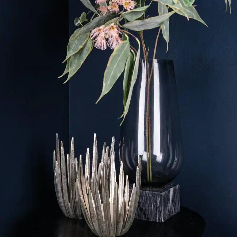Nur Für Kurze Zeit Vase – Modernes Design, Graue Farbe, Glas Marmor Material, S – Kaya | PTMD