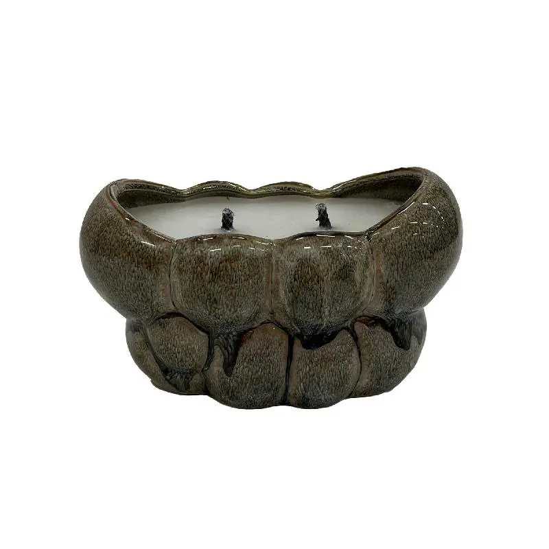 Begrenztes Angebot Kerze – Ovales Design, Keramik Material, Tropfende Form, Grün, L – Jodie | PTMD