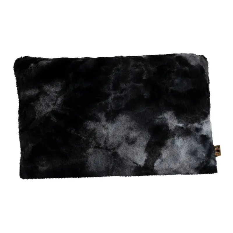 Zertifiziert Kissen – Kunstfell, Flauschige Haptik, Rechteckige Form, Schwarz, M – Linde | PTMD
