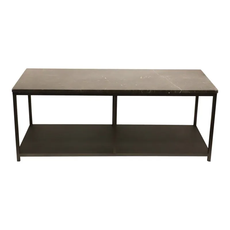 Beistelltisch – Marmorplatte, Metallrahmen, Rechteckige Form, Braun – Laco | PTMD Mega-Angebot