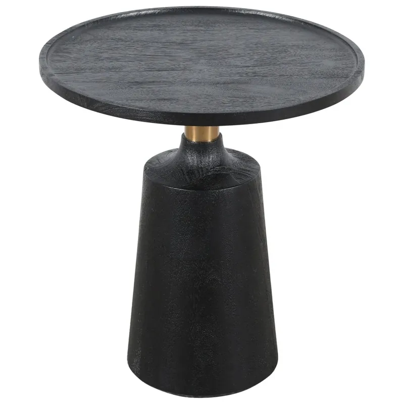 Beistelltisch aus Mangoholz mit schwarz-goldenem Farbkontrast, edlen Metallakzenten und modernem Design – Seva | PTMD Preisknaller