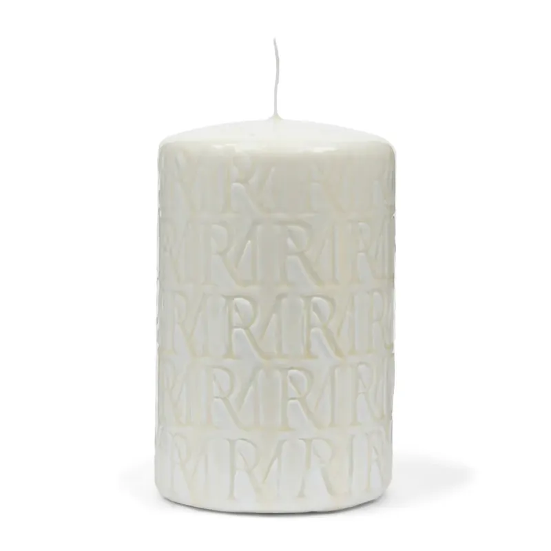 Neu Kerze Weiß Paraffin mit geprägtem Monogramm L – Monogram | Rivièra Maison