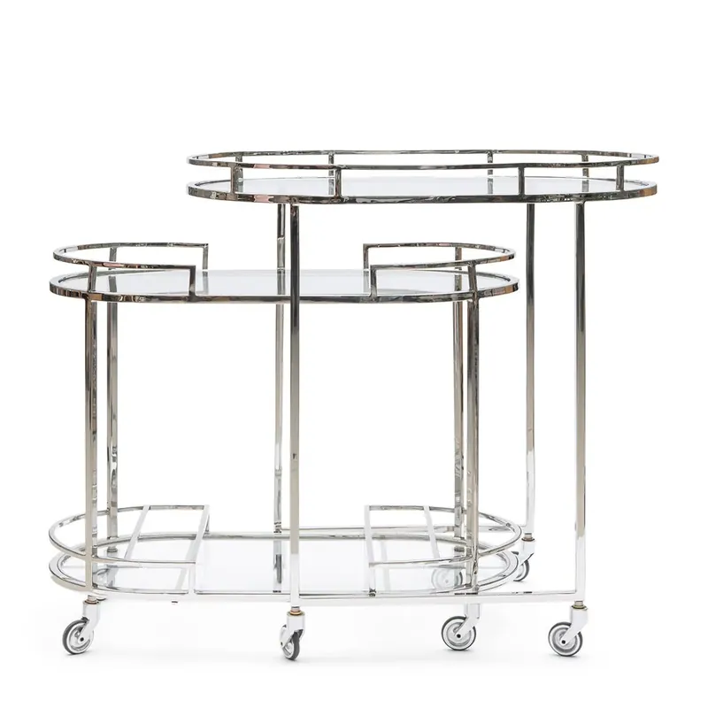 Beistelltisch aus Edelstahl und Glas mit ovaler Form – Crosby Street | Rivièra Maison Knallerangebot