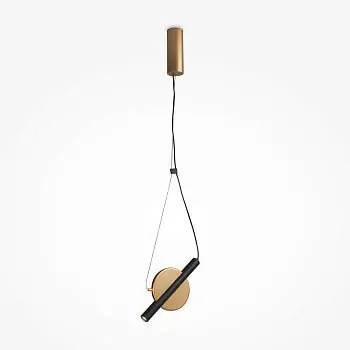 Pendelleuchte Schwarz-Goldener kreisförmiger Rahmen Integrierte LED & Modernes Design – Enigma | Maytoni Finale Aktion
