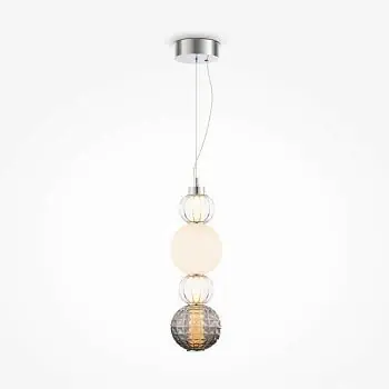 Preisknaller Pendelleuchte mit Chrom-Metallbasis, transparentem Glas und geometrischem Muster im modernen Design – Collar | Maytoni