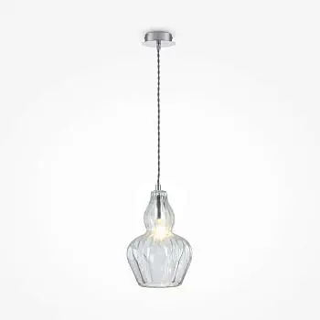 Pendelleuchte mit Nickel-Finish und transparentem Glas im modernen Design – Eustoma | Maytoni Bestpreis