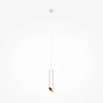 Pendelleuchte Weißes Aluminiumgehäuse mit goldfarbenem Akzent, Glasdiffusor und LED-kompatibel – Arc | Maytoni Bestseller