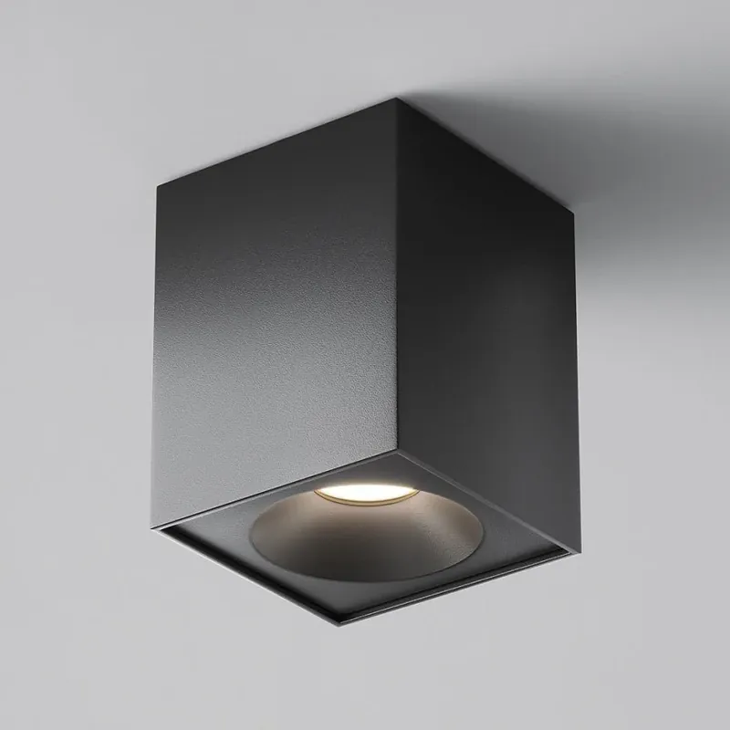 Deckenleuchte – IP65 Schutz, Schwarzes Metall, GU10 Fassung - Zoom | Maytoni Highlight