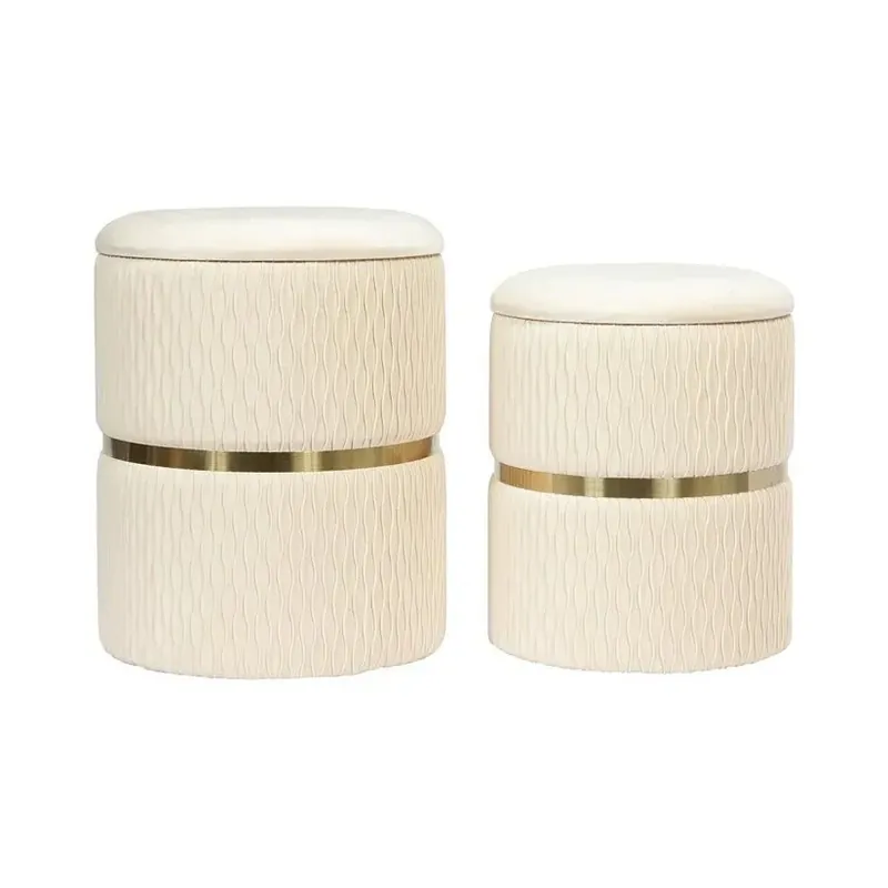 Meistverkauft Hocker Samtbezug Stauraum Edelstahlgestell – Zora 425 2er-Set | Kayoom