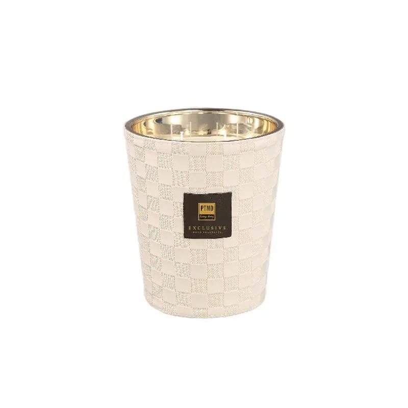 Duftkerze mit Lederdetail & handveredeltem Finish (1,4 kg) L – Clean Linen | PTMD Preiswert