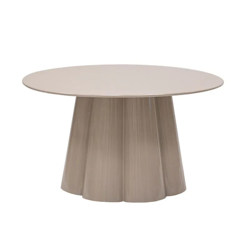 Begrenztes Angebot Beistelltisch Skulpturales Wellen-Design Glänzende Metalldetails Runde Premium-Oberfläche L – Ida | Kick Collection