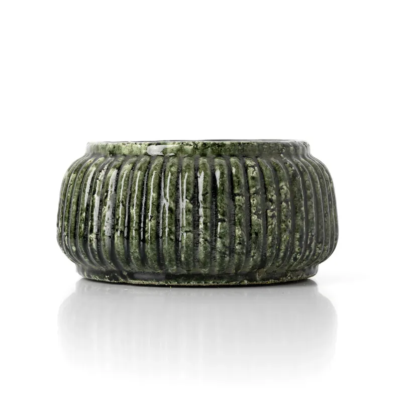 Topf – Steinzeug Material, Gerippte Oberfläche, Low Design | Bazar Bizar Antwerp Must-Have
