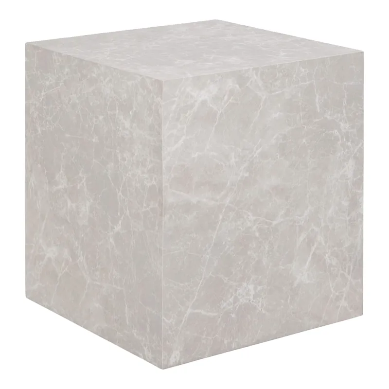 Beistelltisch - Marmor-Look Oberseite, Beige Finish, Skandinavisches Minimaldesign – Prague | House Nordic Top-Angebot