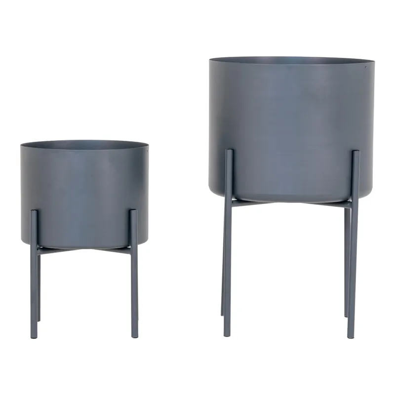 Jetzt Bestellen Blumentopf-Set – Grauer Stahl, Zwei Stück, Minimalistisches Nordic – Pavia | House Nordic