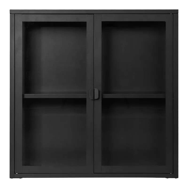 Begrenztes Angebot Vitrinenschrank – schwarzer Stahlrahmen, doppelflügelige Glastüren, klare minimalistische Designsprache – Brisbane | House Nordic