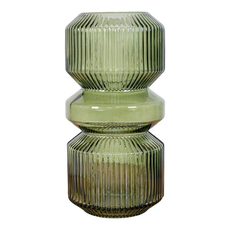 Top-Angebot Vase – Glas Material, Rundes Design, Transparente Oberfläche, Grün Farbton – Verdania | House Nordic