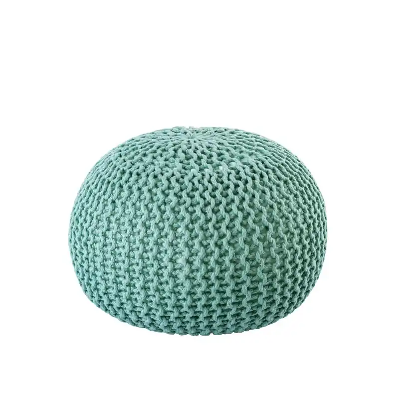 Finale Aktion Pouf in Grobstrick-Optik, aus recyceltem Kunststoff, wasserfest & abwaschbar – Premium | MVG Voglrieder