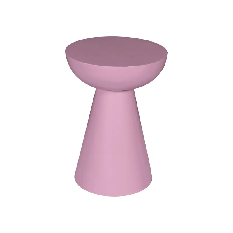Neue Kollektion Beistelltisch - Mangoholz Rosa, Rund Form, Massiv Holz – Owen | Starfurn