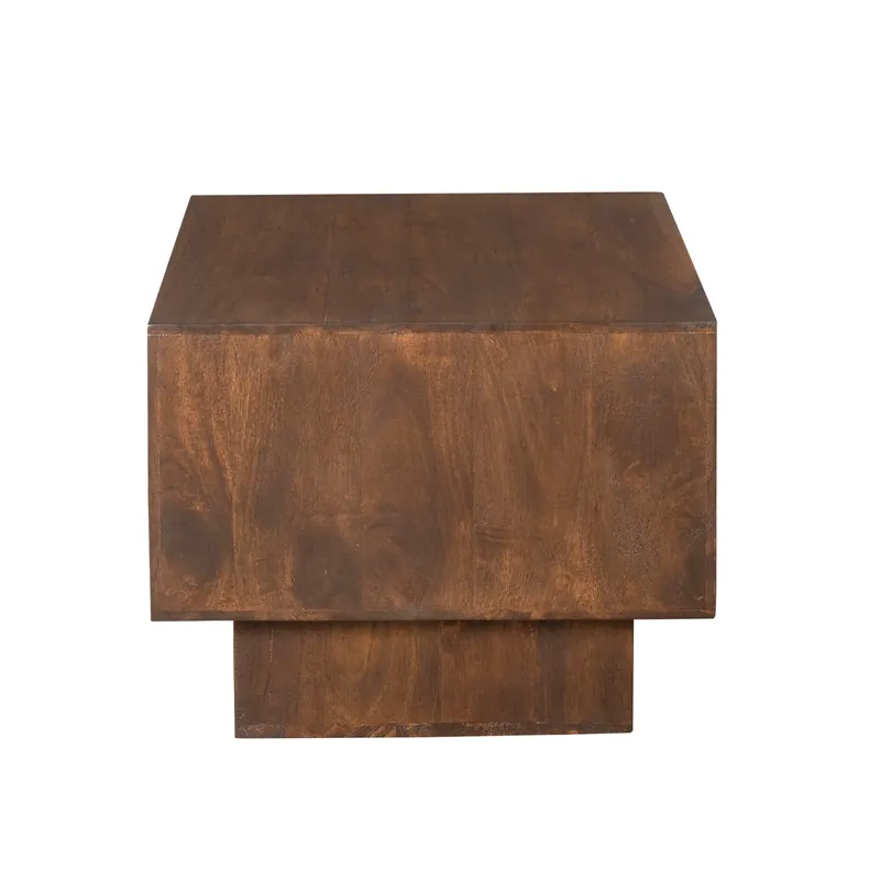 Finale Aktion Couchtisch - Mangoholz Braun, Quadrat Form, Kompakt Design – Livia | Starfurn