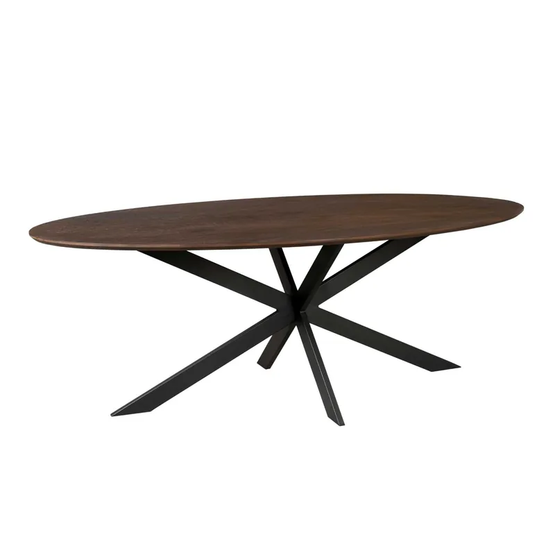Solange Der Vorrat Reicht Esszimmertisch - Eiche Braun, Metallgestell, Oval Form, 280 cm – Ferris | Starfurn