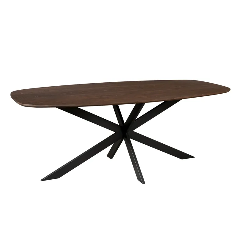 Solange Der Vorrat Reicht Esszimmertisch - Eiche Braun, Metallgestell, Oval Form, 180 cm – Ferris | Starfurn