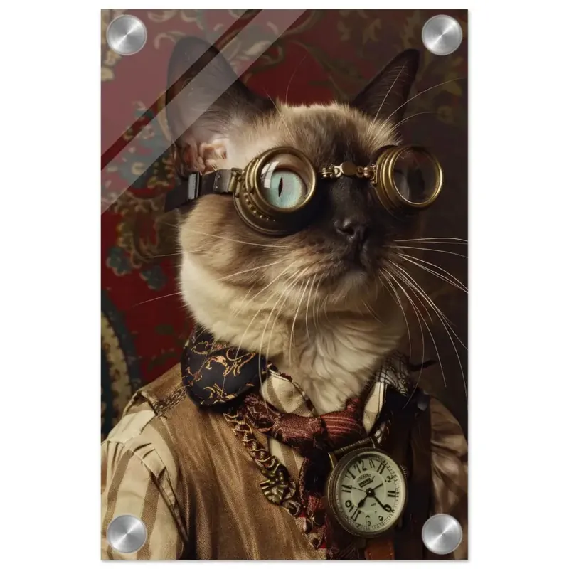 Schoolposter - Tonkinese Katze, Steampunk-Outfit, Plexiglasdruck | St Tropez Art Neu Im Sortiment
