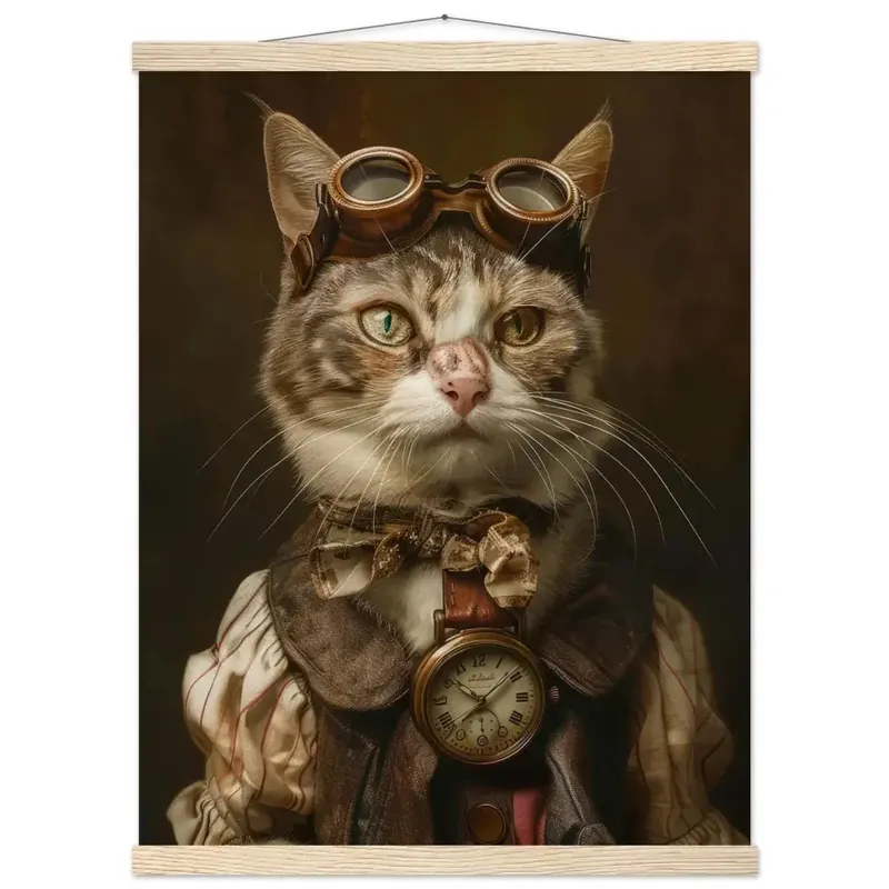 Schulposter - Chartreux Steampunk-Illustration magnetische Kiefernholzleisten mattes schweres Papier | St Tropez Art Preiswert