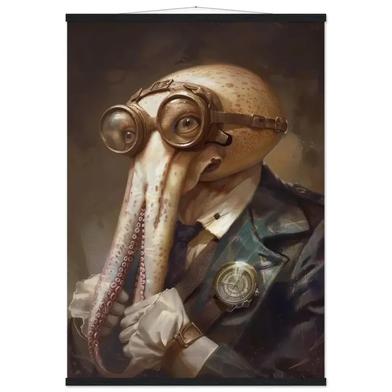 Finale Aktion Schulposter - Kalmar, Steampunk-Stil, antike bronzefarbene Uhr, bronzefarbene Brille | St Tropez Art