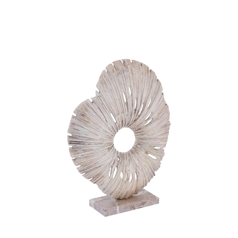 Statue – Organisches Design, Aluminium Material, Beige, S – Vija | PTMD Meistverkauft
