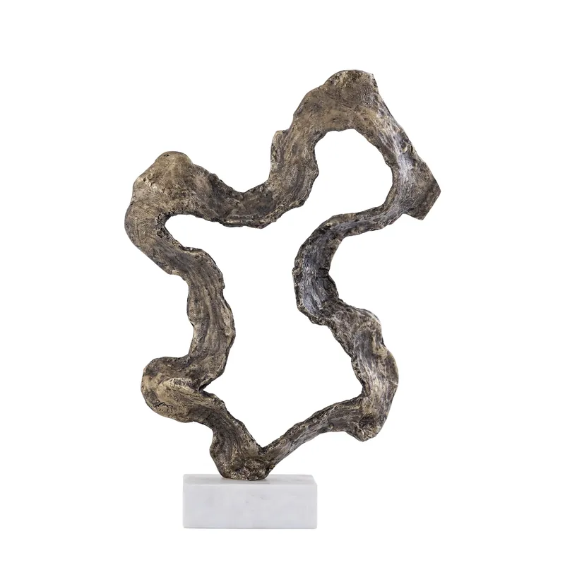 Bestseller Statue – Messing Design, Marmor Basis, Aluminium Material, Messing, L – Maryan | PTMD