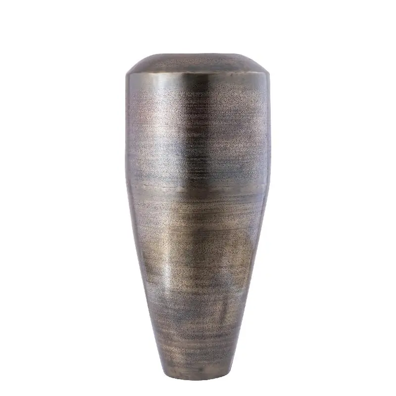 Heißes Angebot Blumentopf – Runde Form, Aluminium Blech, Gunmetal Oberfläche, S – Micheal | PTMD