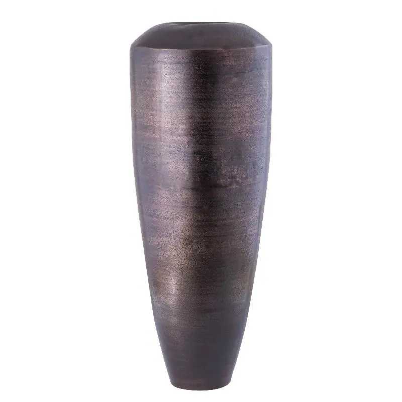 Blumentopf – Runde Form, Aluminium Blech, Kupferfarbene Oberfläche, L – Micheal | PTMD Saisonangebot