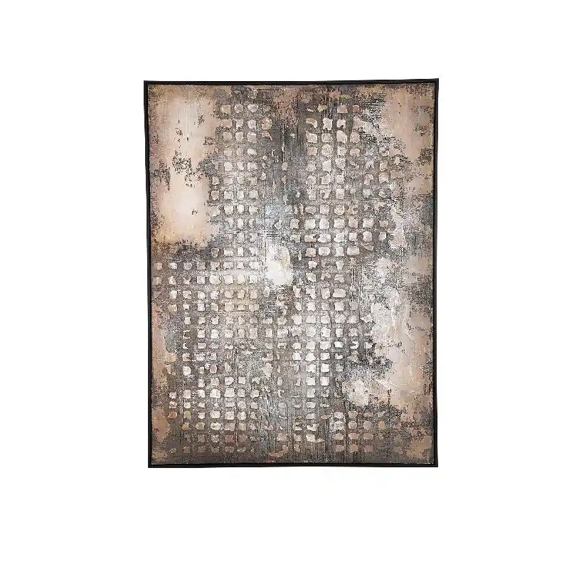Wandbild – Raues Muster Design, Rechteckige Form, Mischmaterial, Dunkelbraun – Pathe | PTMD Wochenendangebot