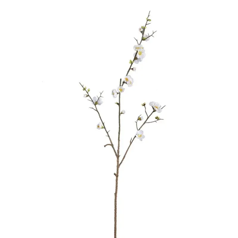 Kunstblume – Weißer Kirschblütenzweig, Schlichte Zweigform, Halbhandgefertigt | PTMD Sichere Zahlung