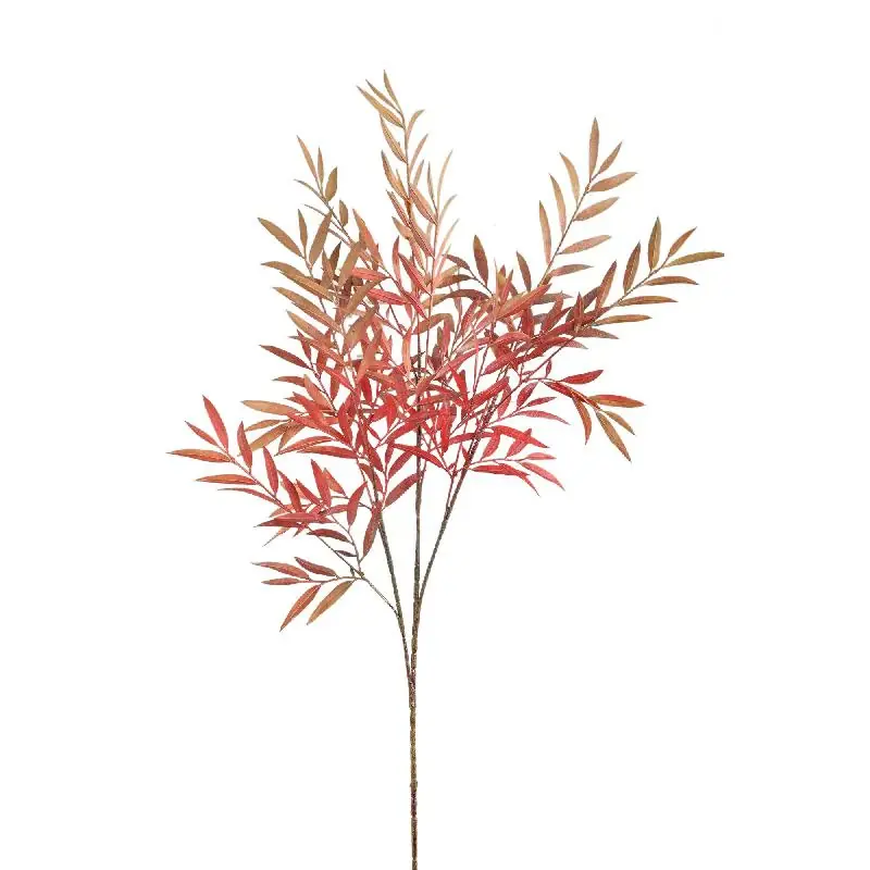 kunstpflanze – Grün-Orangefarbener Myrica-Gagel-Blattzweig aus PE-Kunststoff, M | PTMD Sofort Bestellen