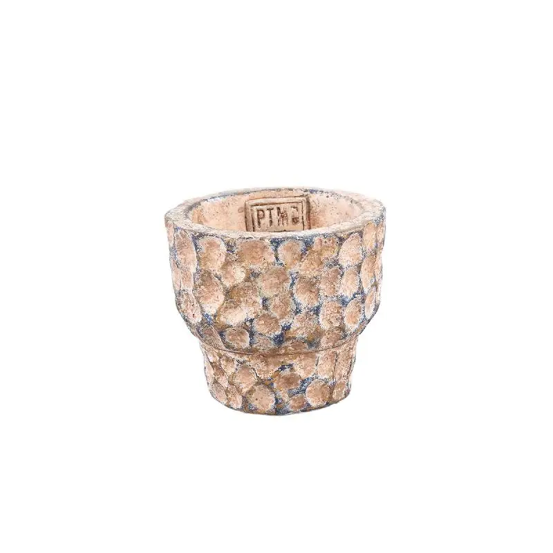 Heißes Angebot Blumentopf – Runde Form, Gestempeltes Muster, Braune Farbe, XS – Liselot | PTMD