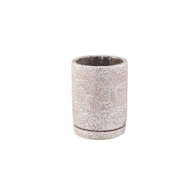 Blumentopf - Runder Zement, Terrazzo-Muster, Cremefarbe, XS – Asten | PTMD Günstig