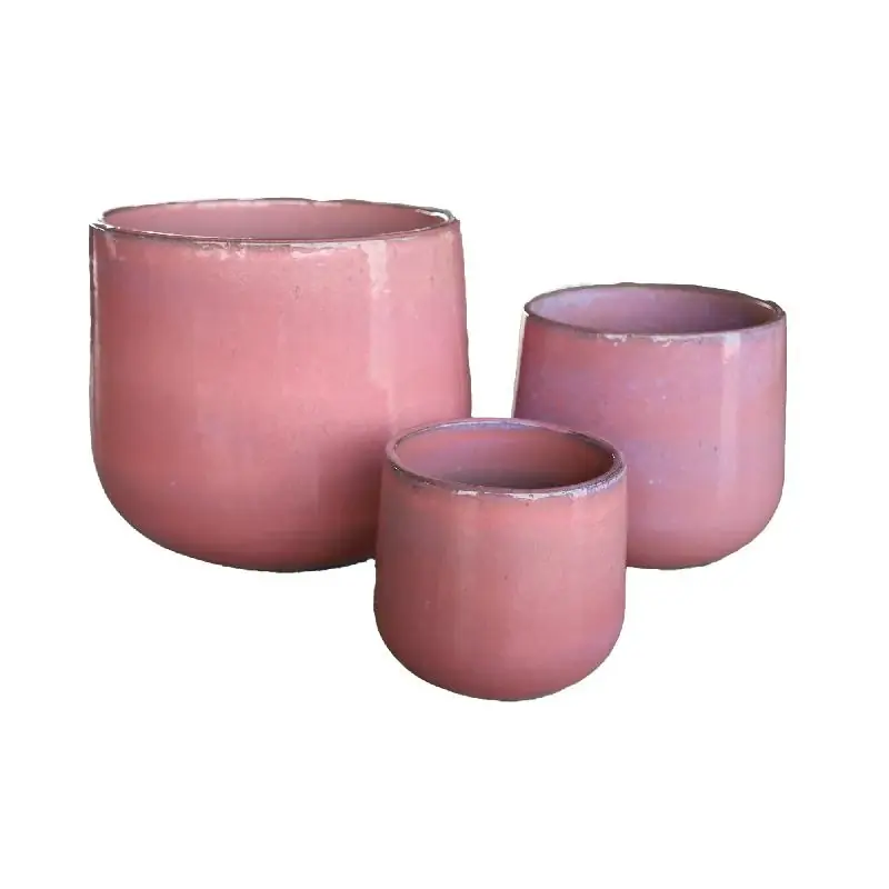 Topf – Glasiertes Design, Runde Form, Keramik Material, Rosa – Dairsai | PTMD Bestseller