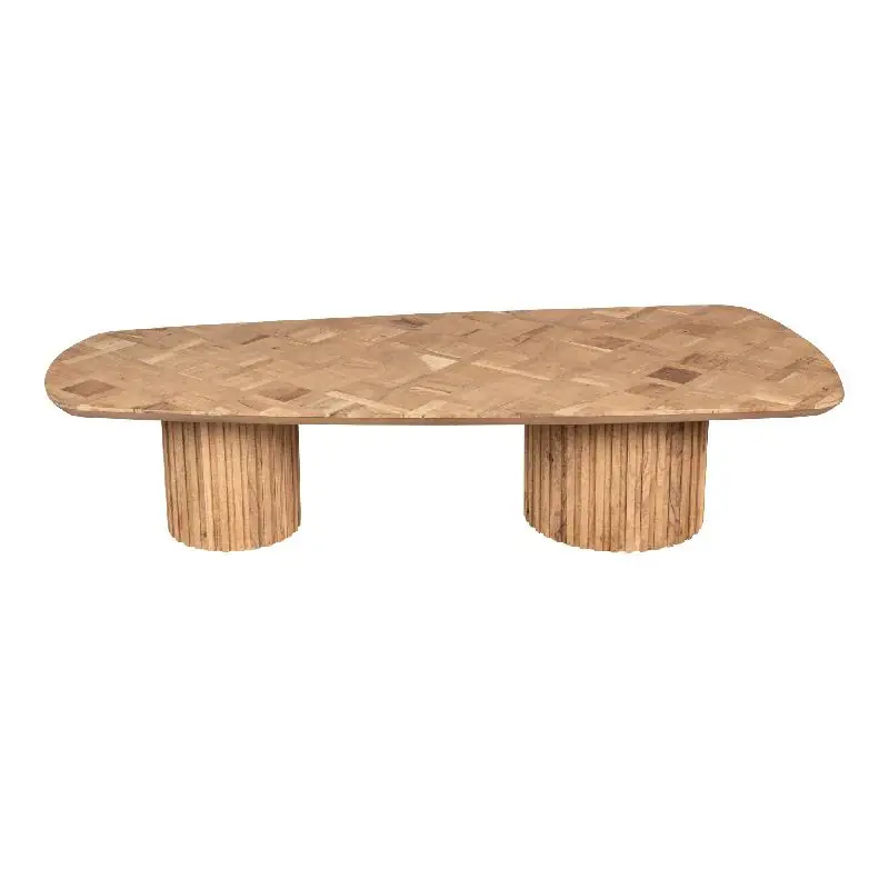 Couchtisch – Akazienholz Oberfläche, Doppelte Basis, Natürliches Finish – Fieron | PTMD Neue Kollektion