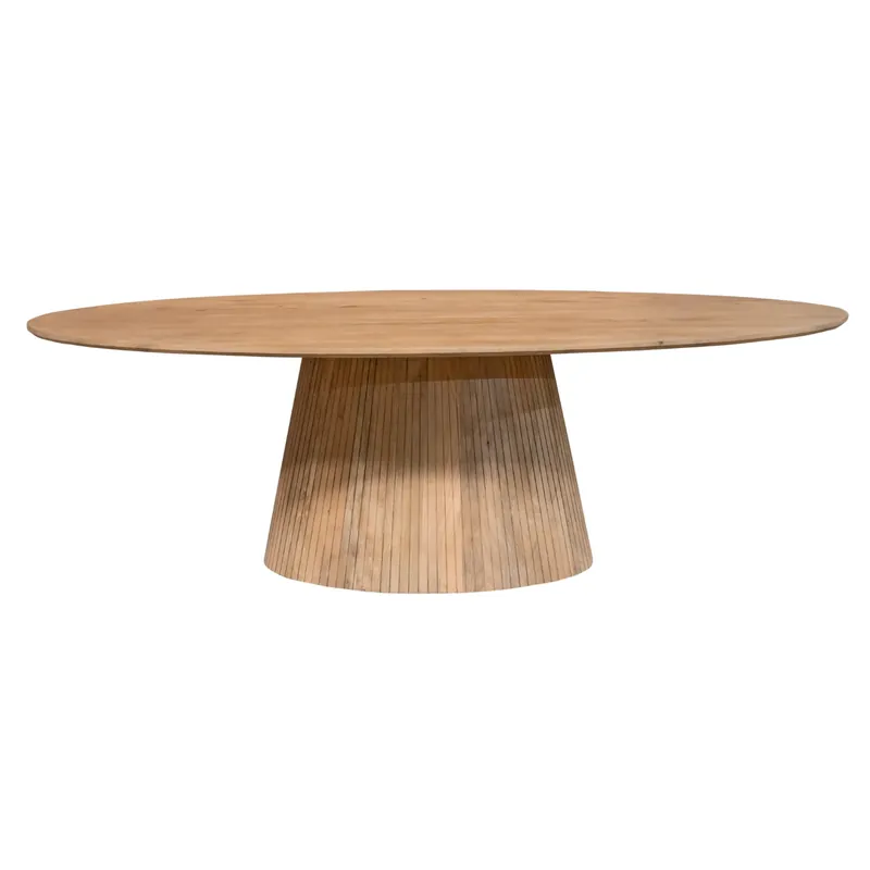 Bestseller Esstisch – Mangoholz Tischplatte, Massivholzgestell, Ovale Form – Solana | Starfurn