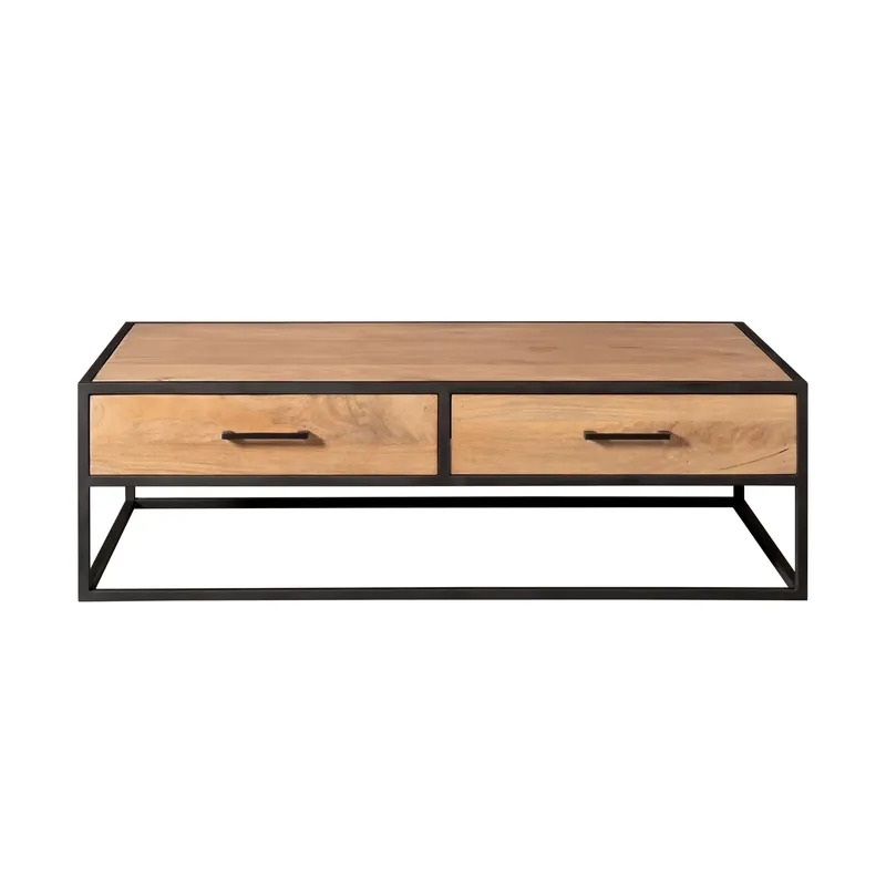 Couchtisch – Rechteckiges Design, Mangoholz, Schubladen – Dakota | Starfurn Highlight