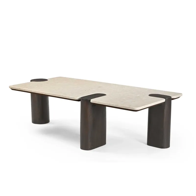 Abverkauf Couchtisch – Marmor Tischplatte, Mangoholz Gestell, Modernes Design – Maeve | Starfurn