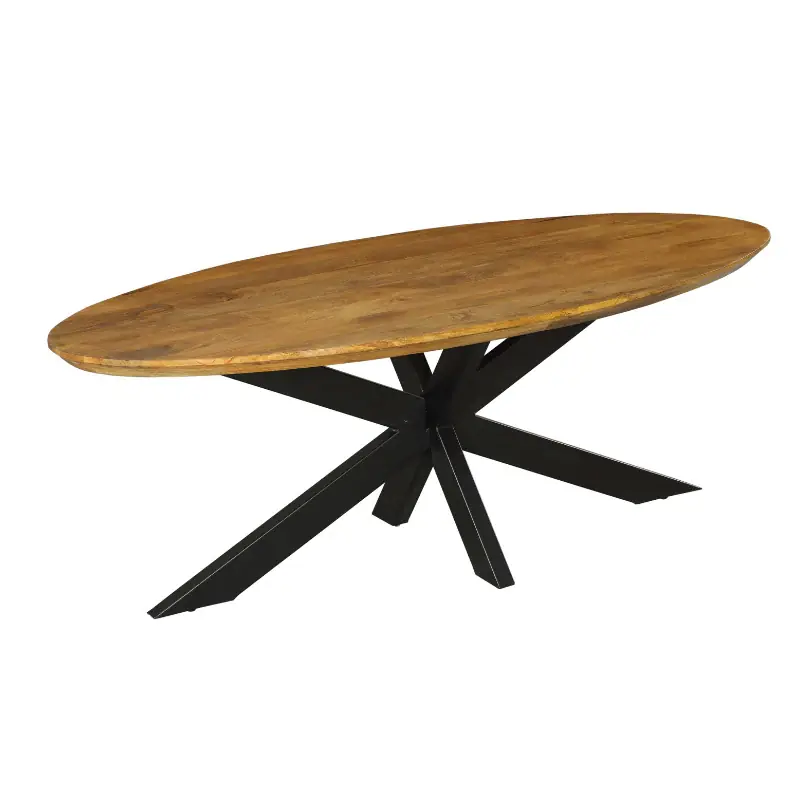 Meistverkauft Esszimmertisch - Mangoholz massiv, Ovale Form, Matrix Gestell, 180 cm – Brandy | Starfurn